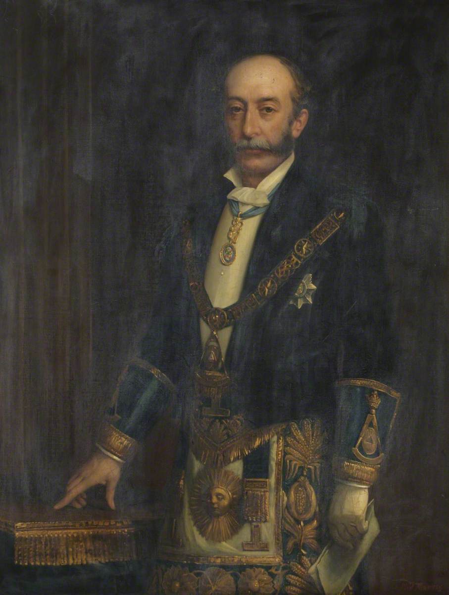 Earl of Carnarvon in masonic regalia